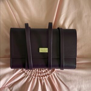 kate spade Plum Leather Crossbody with Gold Plaque